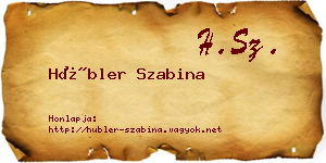 Hübler Szabina névjegykártya
