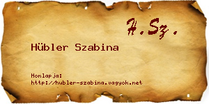 Hübler Szabina névjegykártya